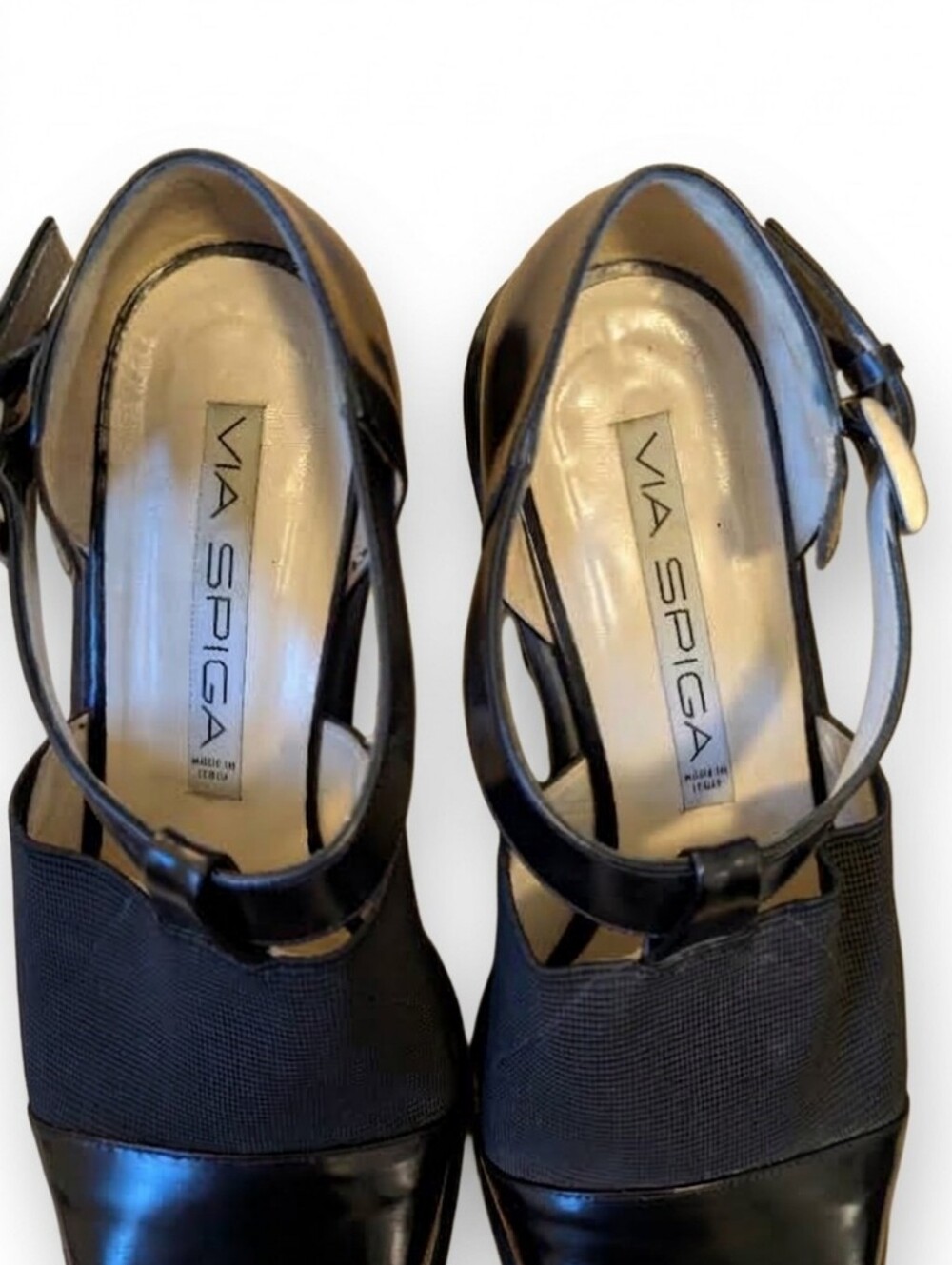 Via Spiga Italian Leather Square Toe Sling Back Shoes - Picture 4 of 5